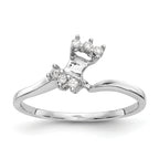 14K White Gold 1/20 carat Diamond Contoured Complete Wedding Band