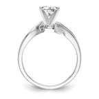 14K White Gold By-Pass Peg Set 1/8 carat Baguette Diamond Semi-mount Engagement Ring