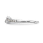 14K White Gold 1/6 carat Diamond Contoured Complete Wedding Band