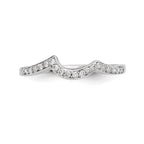 14K White Gold 1/6 carat Diamond Contoured Complete Wedding Band