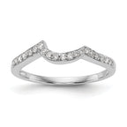 14K White Gold 1/6 carat Diamond Contoured Complete Wedding Band
