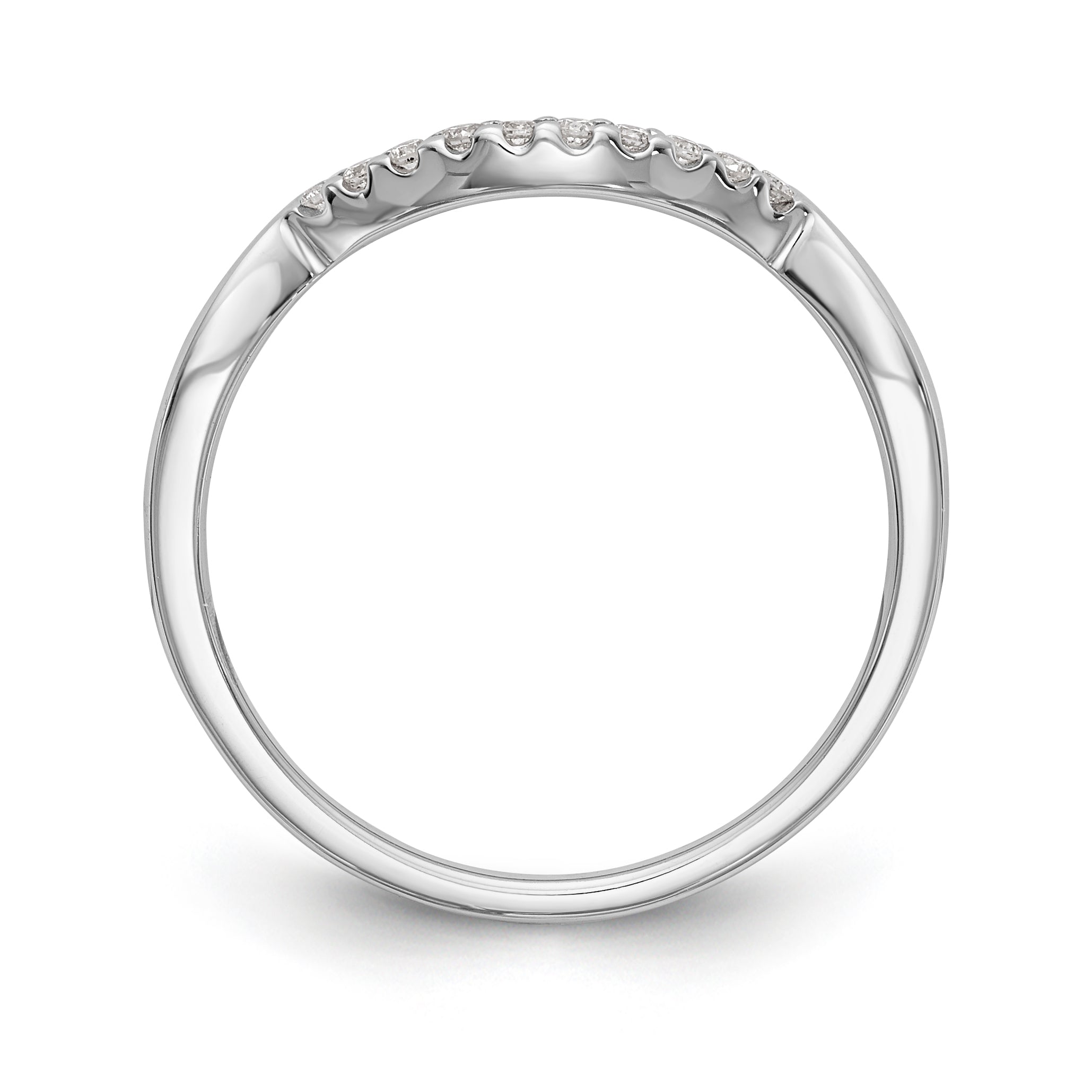 14K White Gold Diamond Wedding Band