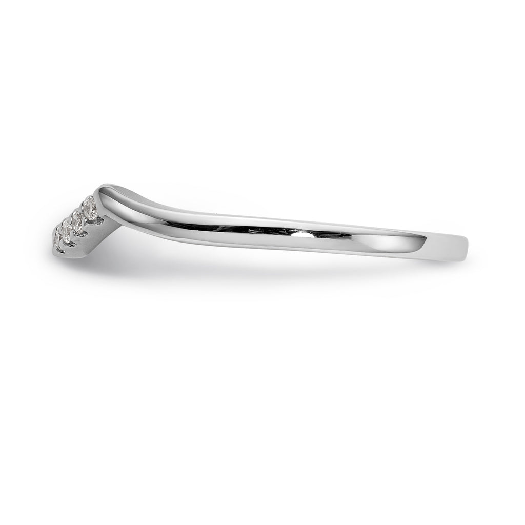 14K White Gold Diamond Wedding Band