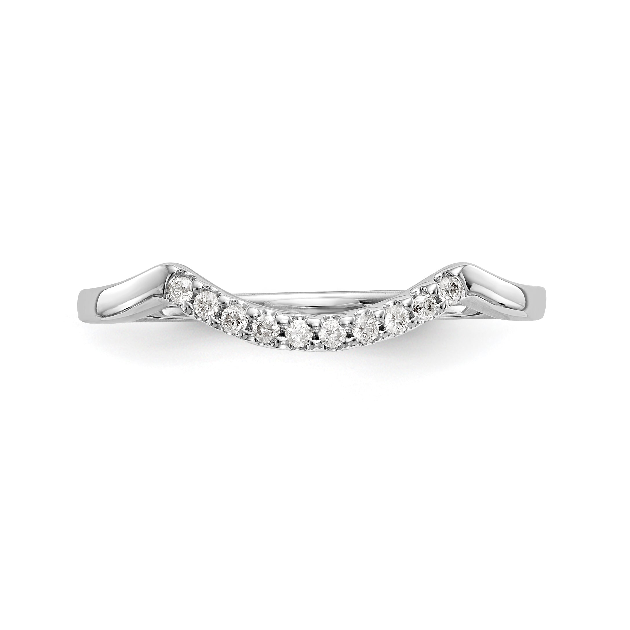 14K White Gold Diamond Wedding Band
