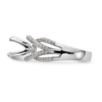 14K White Gold Criss-Cross Peg Set 3/8 carat Diamond Semi-mount Engagement Ring