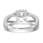 14K White Gold Criss-Cross Peg Set 3/8 carat Diamond Semi-mount Engagement Ring