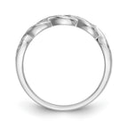 14K White Gold Criss-Cross 1/8 carat Diamond Complete Wedding Band