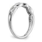 14K White Gold Criss-Cross 1/8 carat Diamond Complete Wedding Band