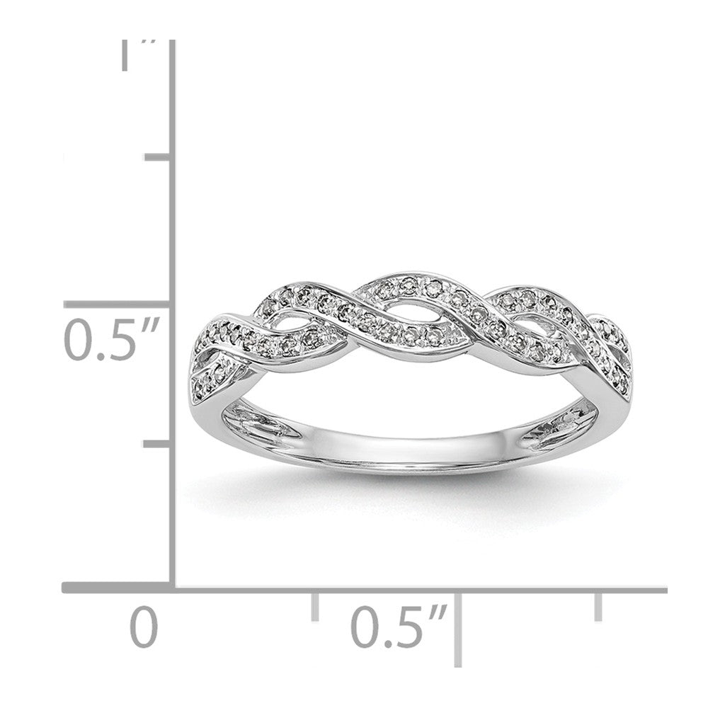 14K White Gold Diamond Wedding Band