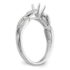 14K White Gold Criss-Cross Peg Set 1/8 carat Diamond Semi-mount Engagement Ring