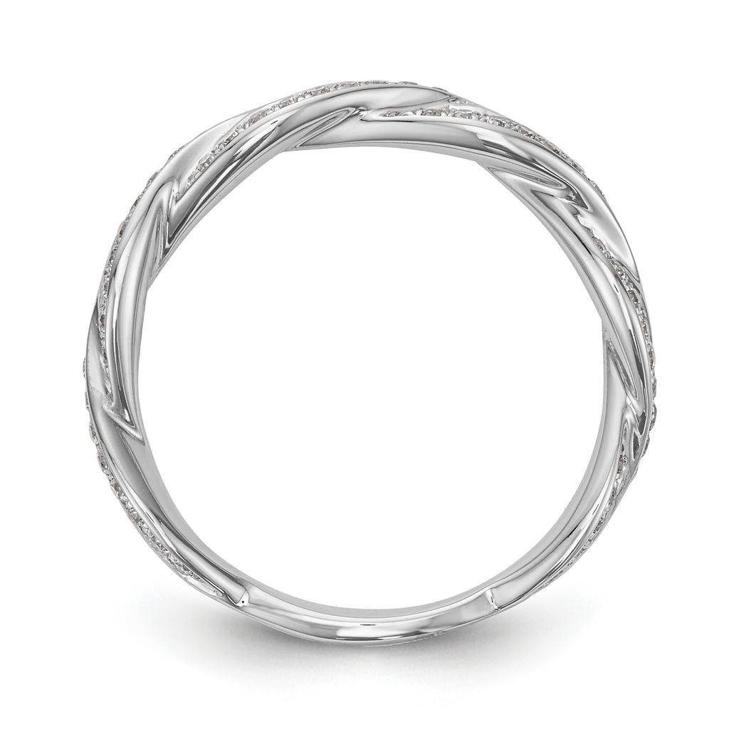 14K White Gold Criss-Cross 1/3 carat Diamond Complete Wedding Band