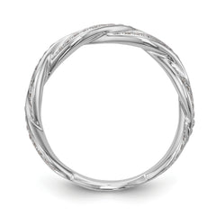 14K White Gold Criss-Cross 1/3 carat Diamond Complete Wedding Band