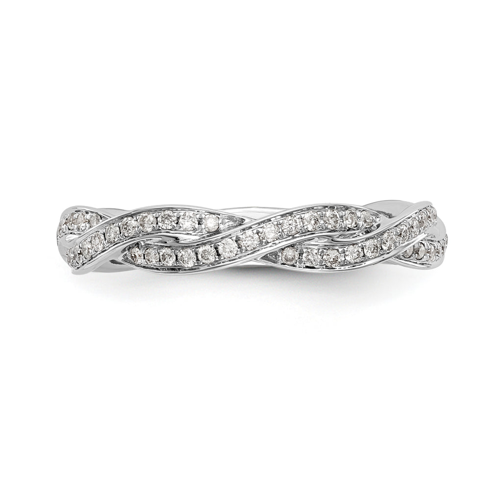 14K White Gold Criss-Cross 1/3 carat Diamond Complete Wedding Band