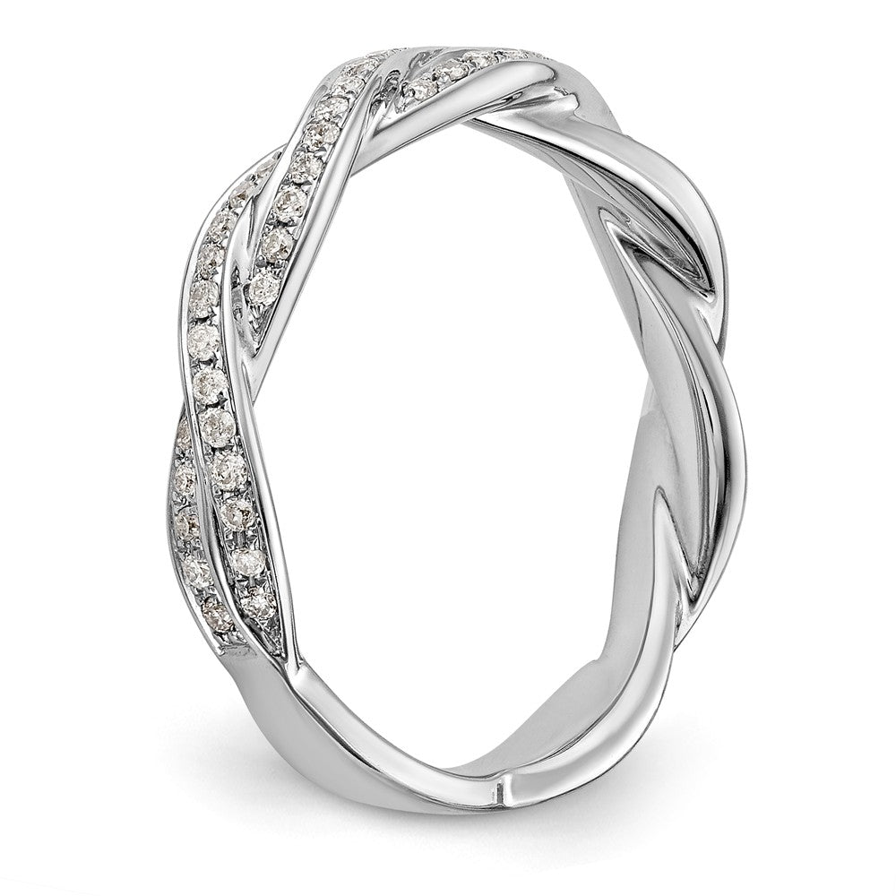 14K White Gold Criss-Cross 1/3 carat Diamond Complete Wedding Band