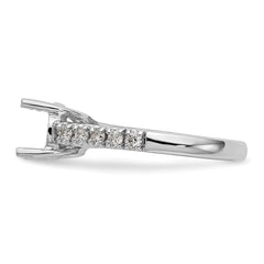 14K White Gold (Holds 1.5 carat (7.5mm) Round Center) 1/3 carat Diamond Semi-Mount Engagement Ring