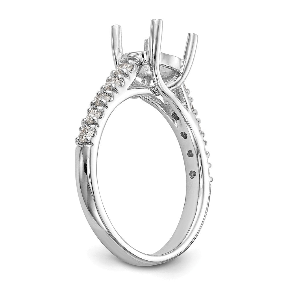 14K White Gold (Holds 1.5 carat (7.5mm) Round Center) 1/3 carat Diamond Semi-Mount Engagement Ring