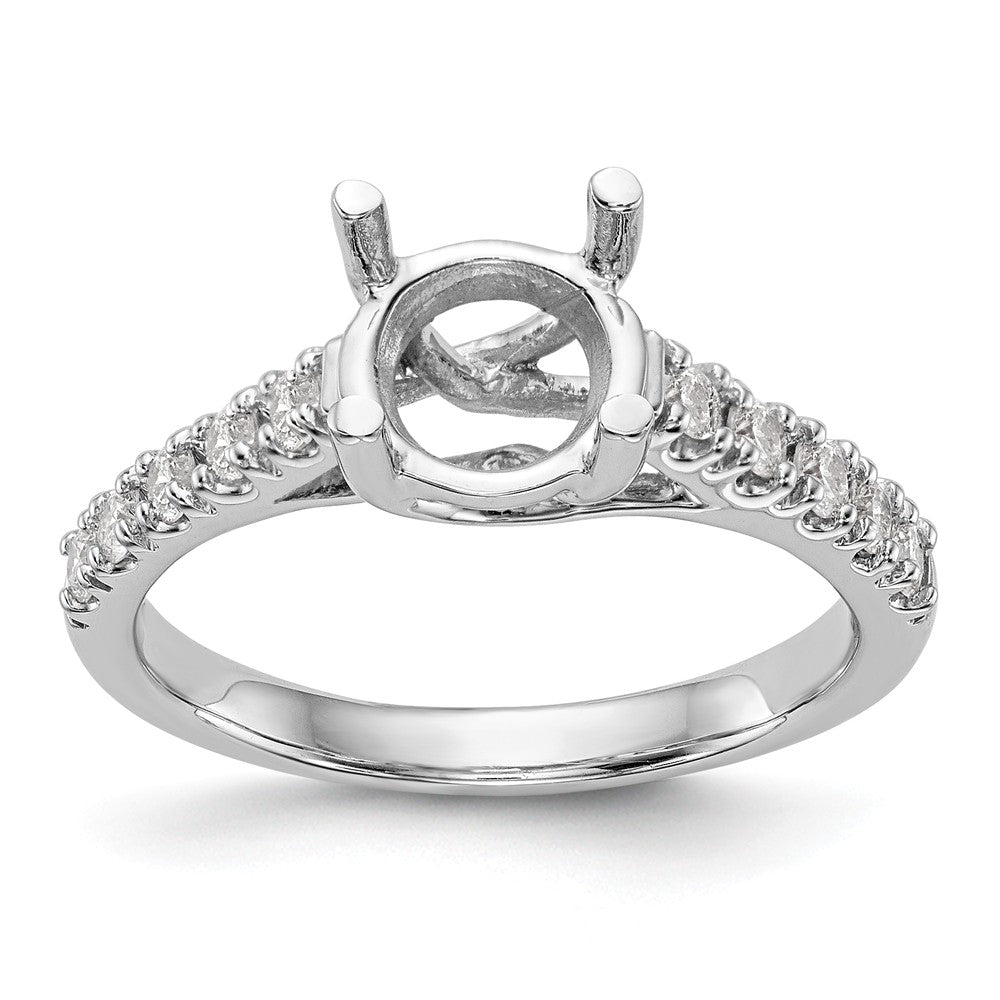 14K White Gold Diamond Semi-Mount Engagement Ring