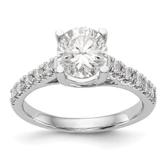 14K White Gold (Holds 1.5 carat (7.5mm) Round Center) 1/3 carat Diamond Semi-Mount Engagement Ring