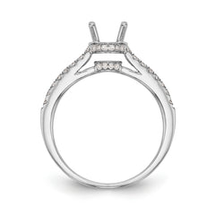 14K White Gold (Holds 3/4 carat (6.00mm) Round Center) 1/5 carat Diamond Semi-Mount Engagement Ring