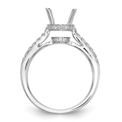 14K White Gold (Holds 1.25 carat (7.00mm) Round Center) 3/8 carat Diamond Semi-Mount Engagement Ring