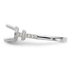 14K White Gold (Holds 1.25 carat (7.00mm) Round Center) 3/8 carat Diamond Semi-Mount Engagement Ring