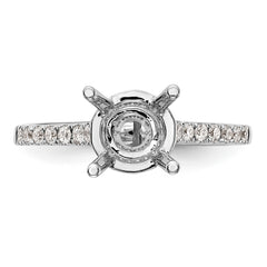 14K White Gold (Holds 1.25 carat (7.00mm) Round Center) 3/8 carat Diamond Semi-Mount Engagement Ring