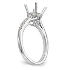 14K White Gold (Holds 1.25 carat (7.00mm) Round Center) 3/8 carat Diamond Semi-Mount Engagement Ring