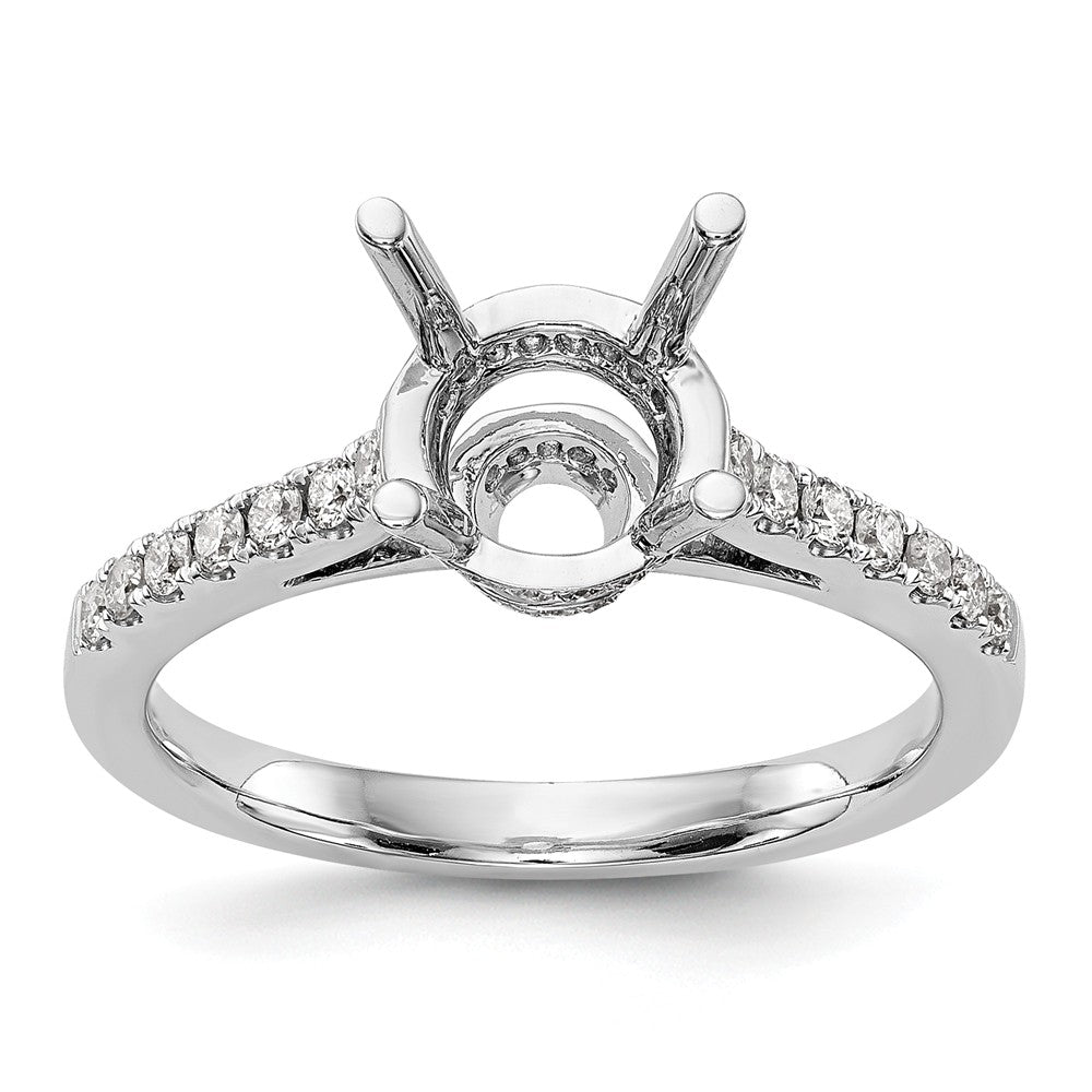 14K White Gold Diamond Semi-Mount Engagement Ring