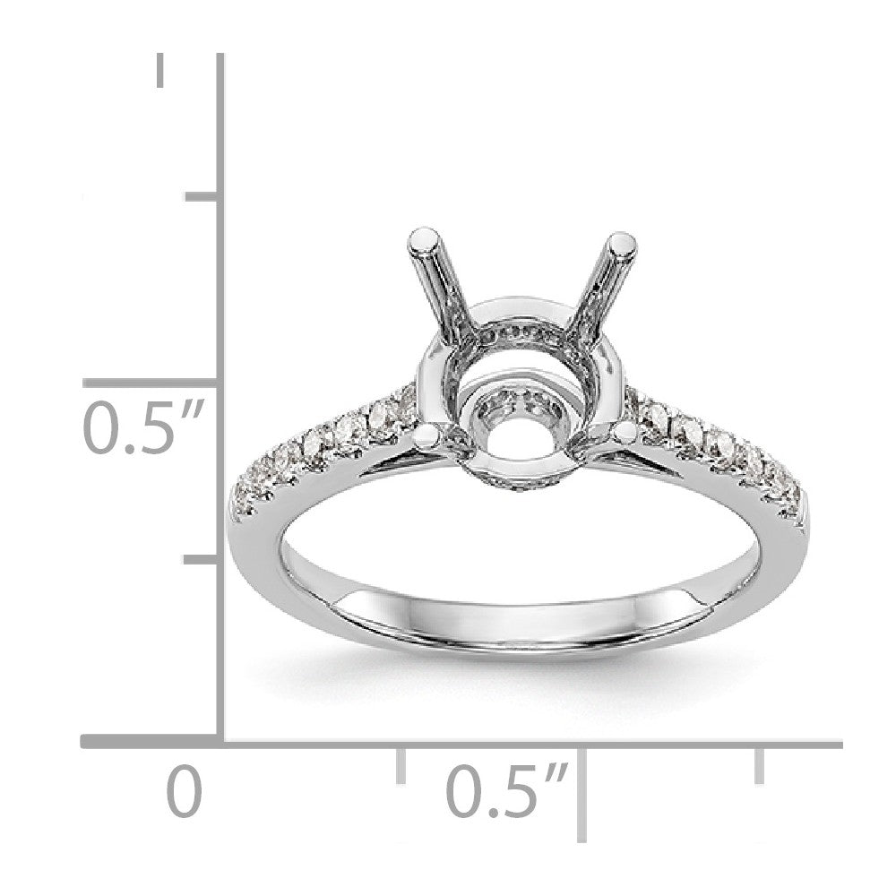 14K White Gold Diamond Semi-Mount Engagement Ring