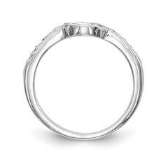 14K White Gold 1/4 carat Diamond Contoured Complete Wedding Band
