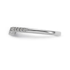 14K White Gold 1/8 carat Diamond Contoured Complete Wedding Band