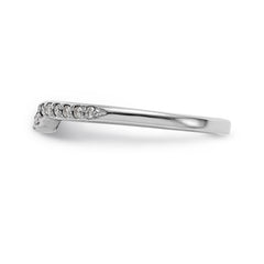14K White Gold 1/4 carat Diamond Contoured Complete Wedding Band