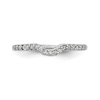 14K White Gold 1/8 carat Diamond Contoured Complete Wedding Band