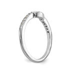 14K White Gold 1/4 carat Diamond Contoured Complete Wedding Band