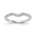 14K White Gold 1/8 carat Diamond Contoured Complete Wedding Band