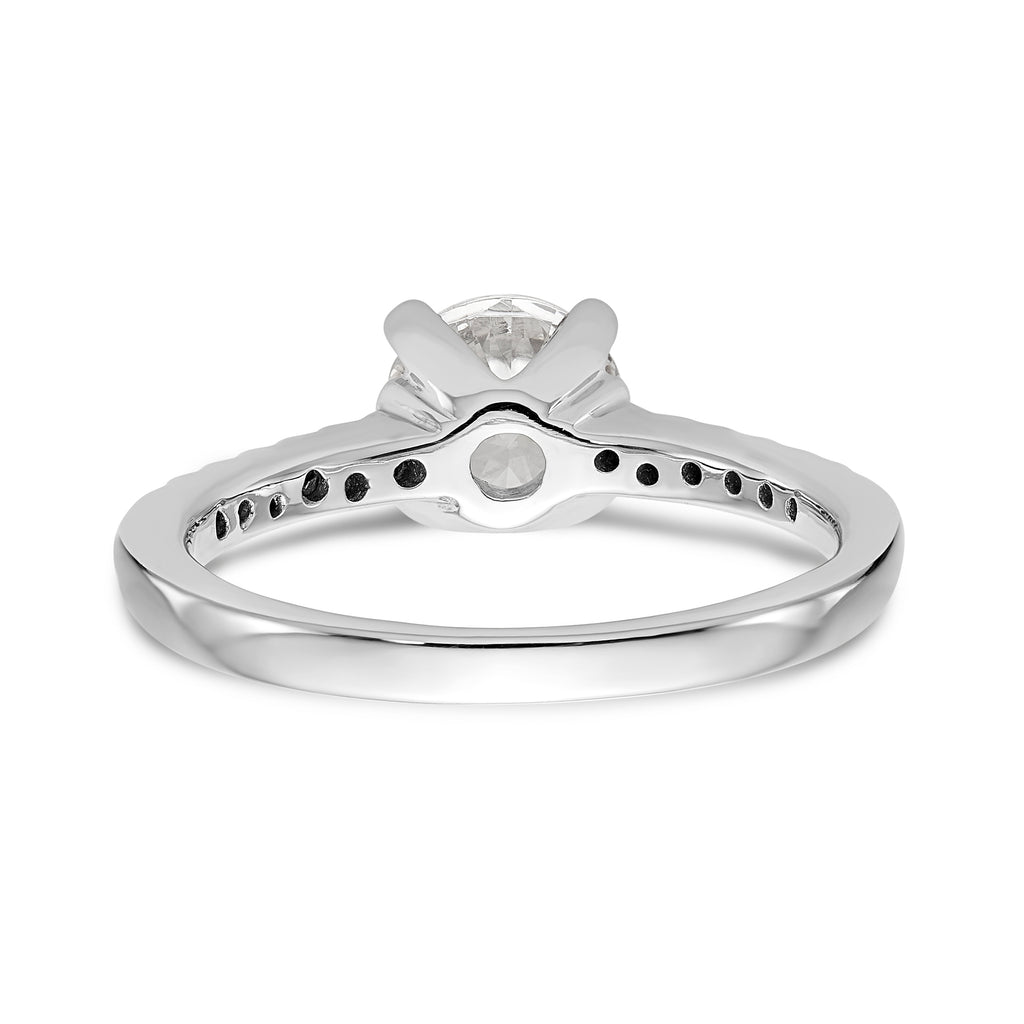 14K White Gold (Holds 3/4 carat (5.80mm) Round Center) 1/10 carat Diamond Semi-Mount Engagement Ring