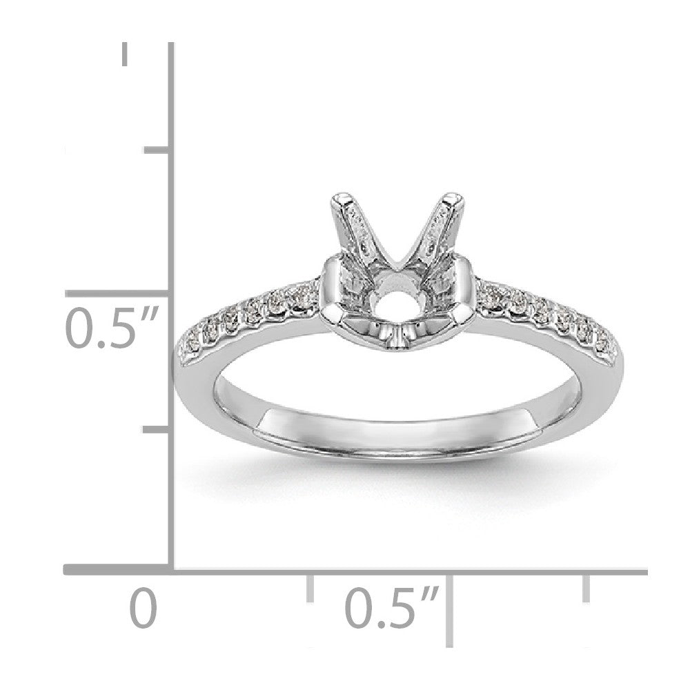 14K White Gold Diamond Semi-Mount Engagement Ring