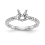 14K White Gold (Holds 3/4 carat (5.80mm) Round Center) 1/10 carat Diamond Semi-Mount Engagement Ring