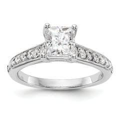 14K White Gold (Holds 1 carat (5.5mm) Princess Center) 1/3 carat Diamond Semi-Mount Engagement Ring