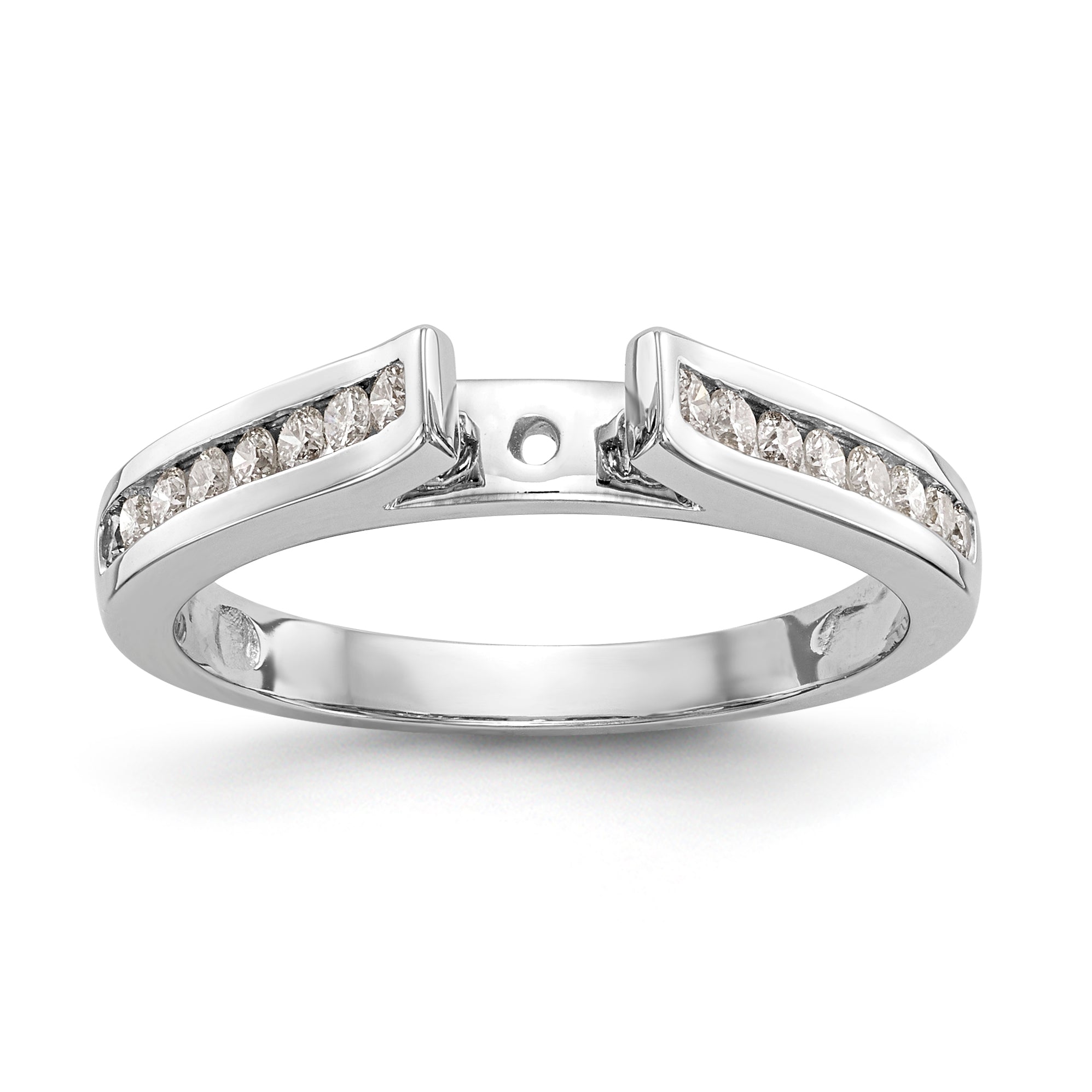 14K White Gold Peg Set 1/4 carat Channel-set Diamond Semi-mount Engagement Ring Main image