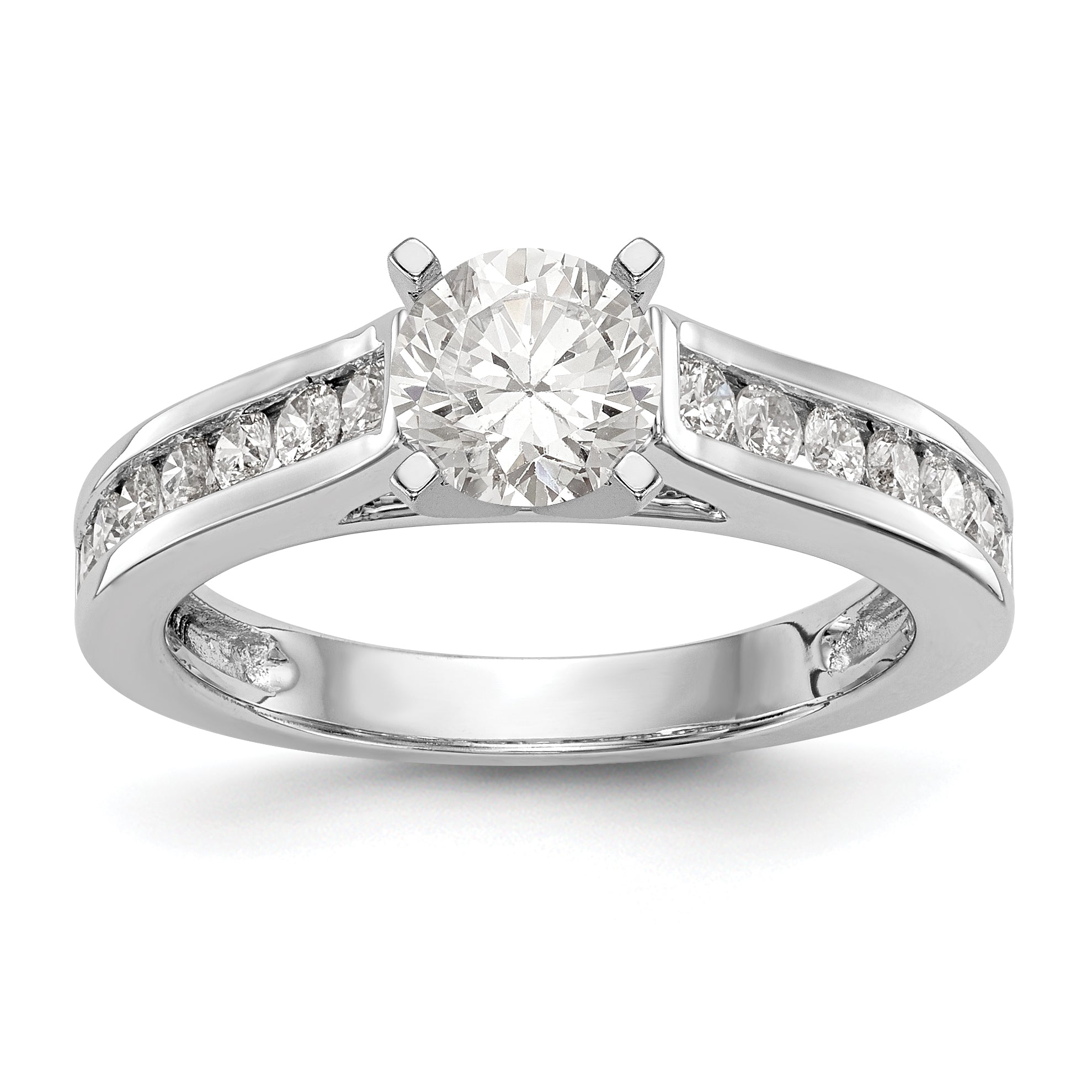 14K White Gold Peg Set 1/3 carat Channel-set Diamond Semi-mount Engagement Ring Main image