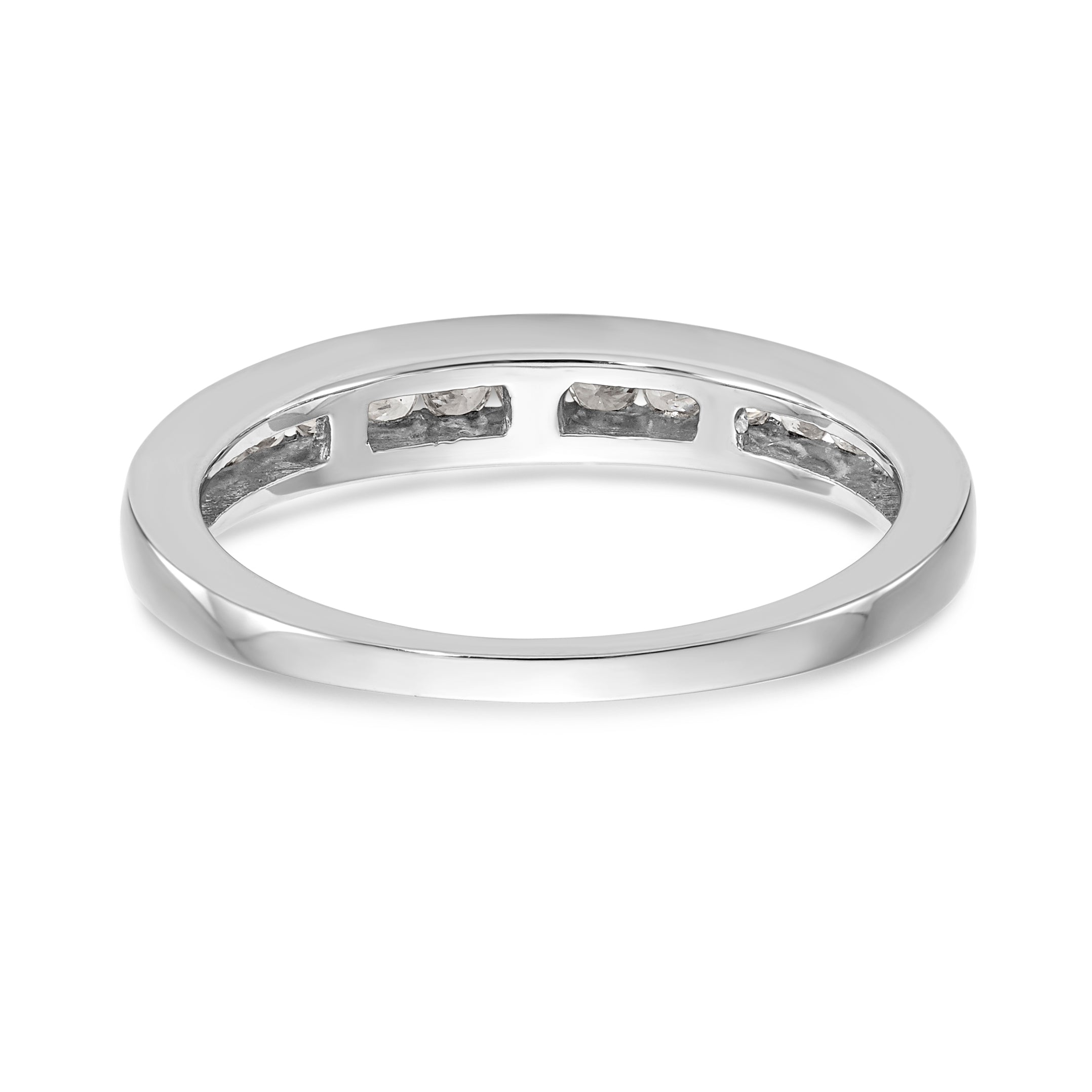 14K White Gold 1/8 carat Channel-set Diamond Complete Wedding Band