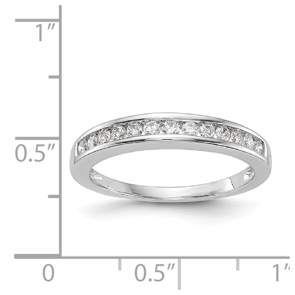 14K White Gold Diamond Wedding Band