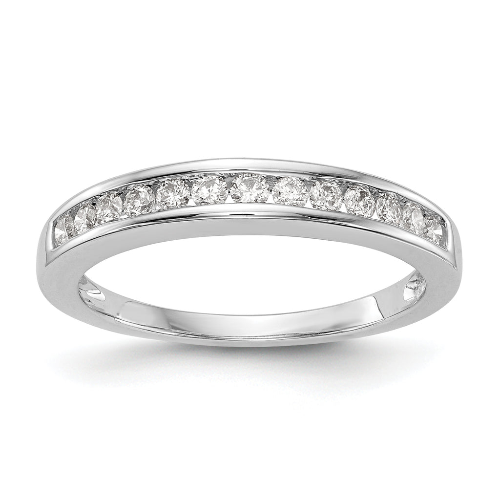 14K White Gold 1/8 carat Channel-set Diamond Complete Wedding Band