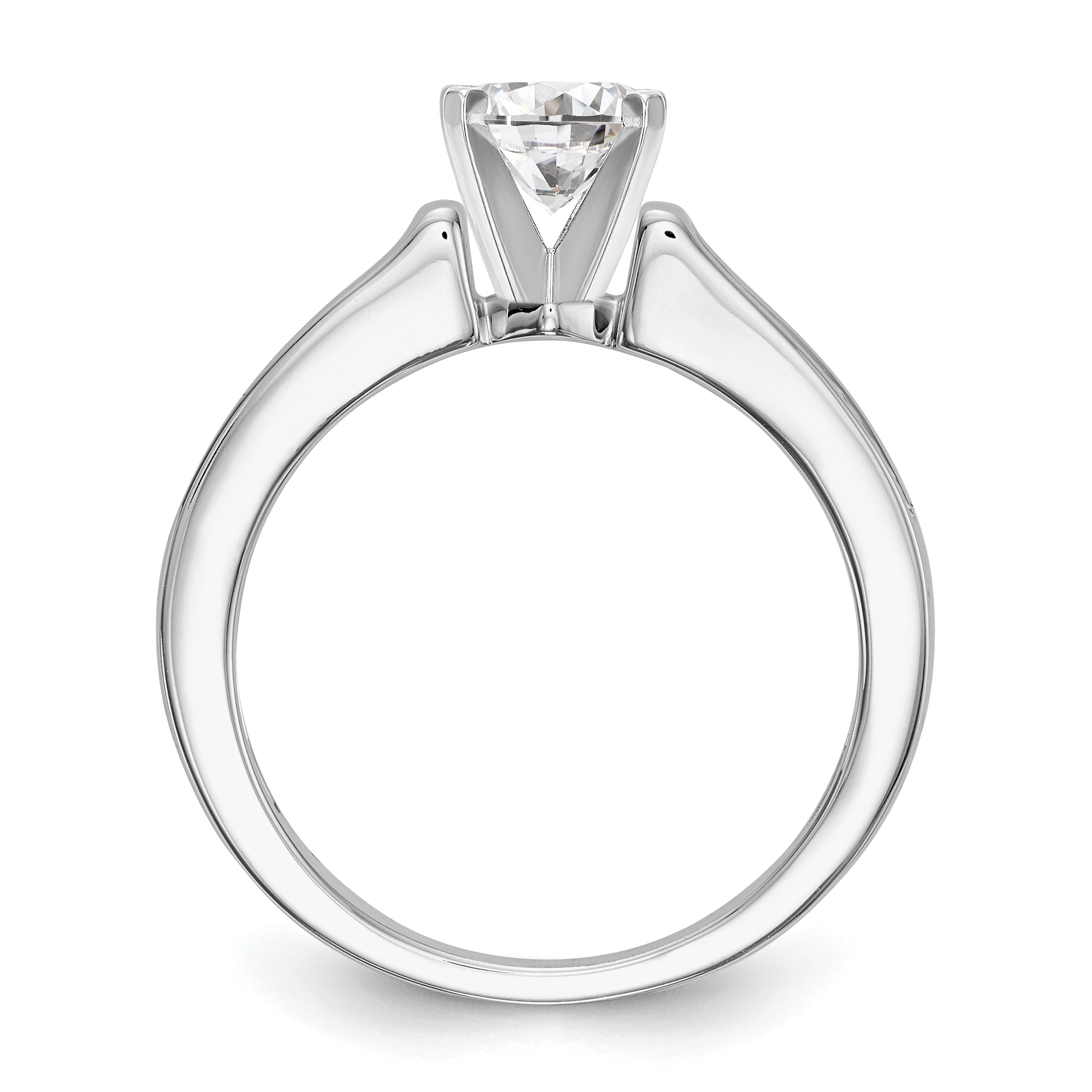 14K White Gold Peg Set 1/10 carat Channel-set Diamond Semi-mount Engagement Ring Secondary image