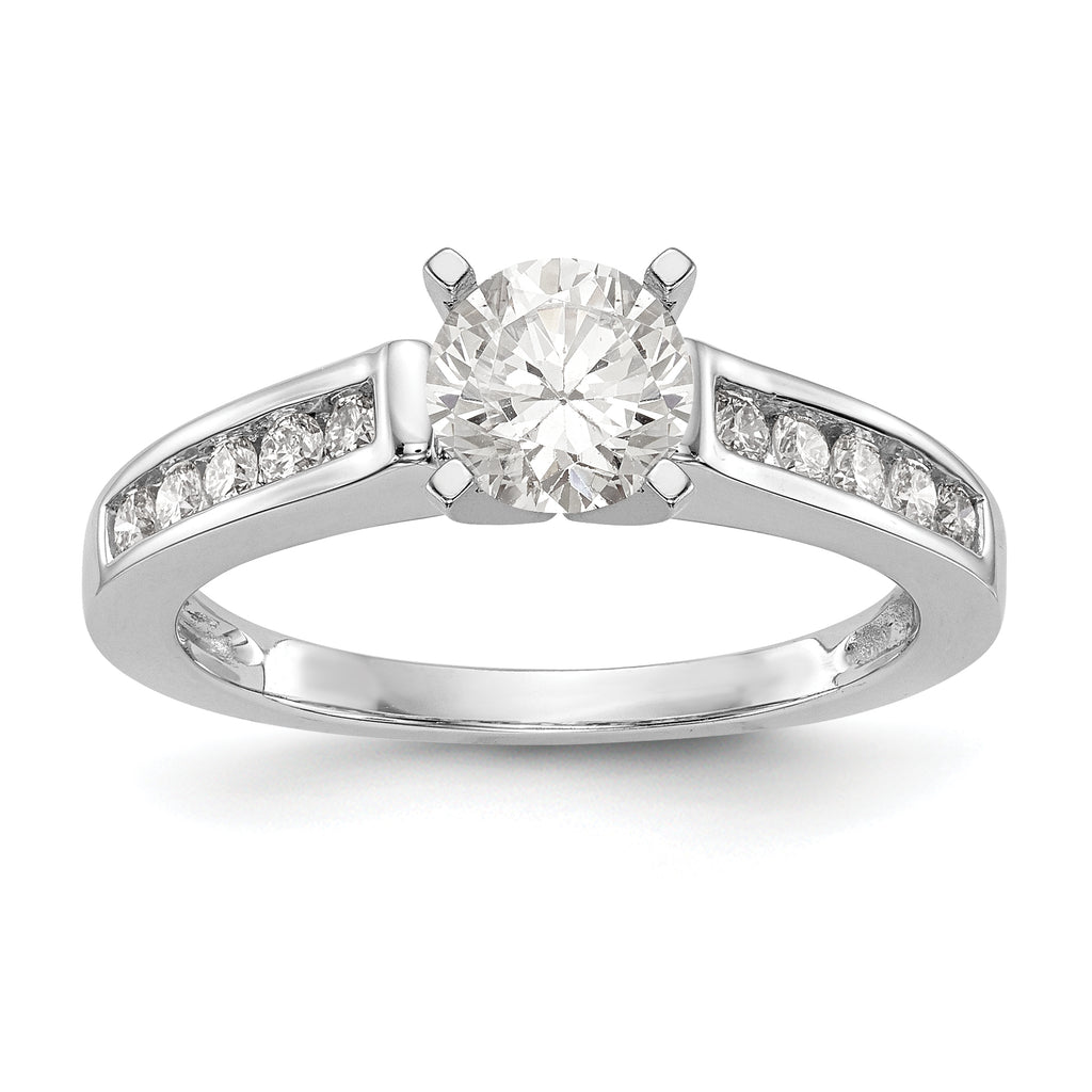 14K White Gold Peg Set 1/4 carat Channel-set Diamond Semi-mount Engagement Ring