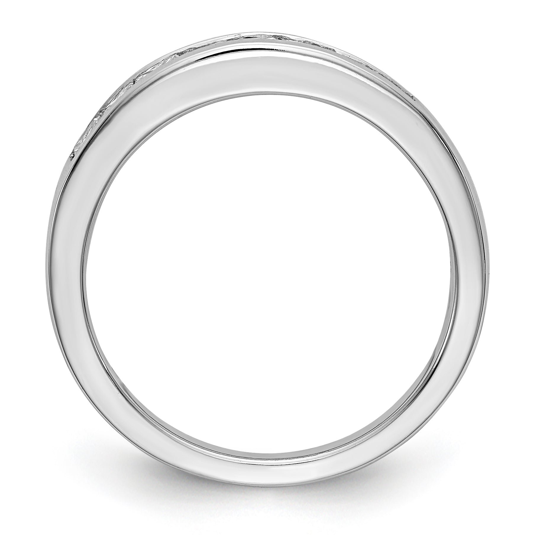 14K White Gold 8-Stone 1/2 carat Princess Diamond Complete Channel Band Secondary image
