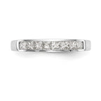 14K White Gold 8-Stone 1/2 carat Princess Diamond Complete Channel Band