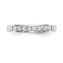 14K White Gold 8-Stone 1/2 carat Princess Diamond Complete Channel Band