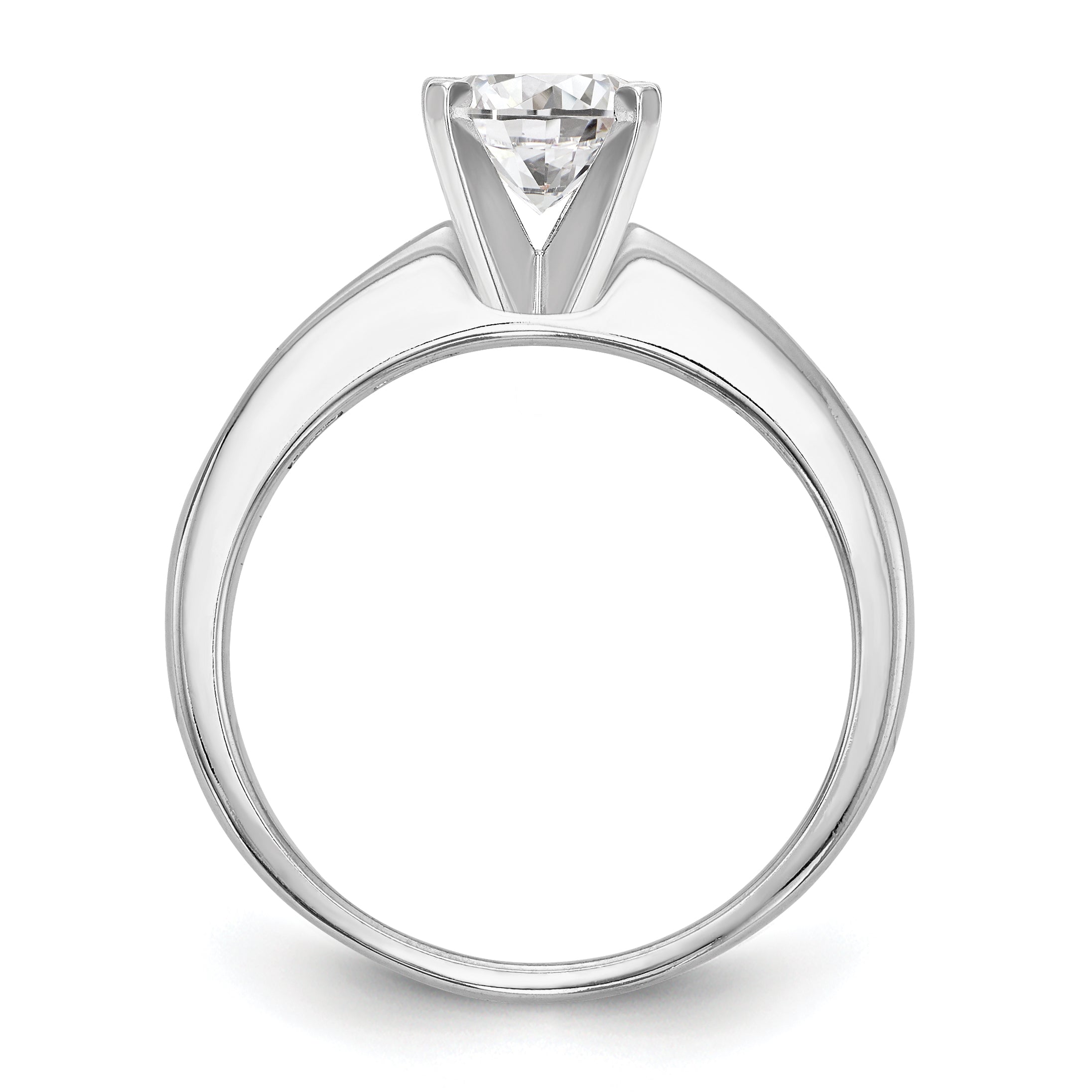 14K White Gold Peg Set 3/8 carat Channel-set Princess Diamond Semi-mount Engagement Ring Secondary image